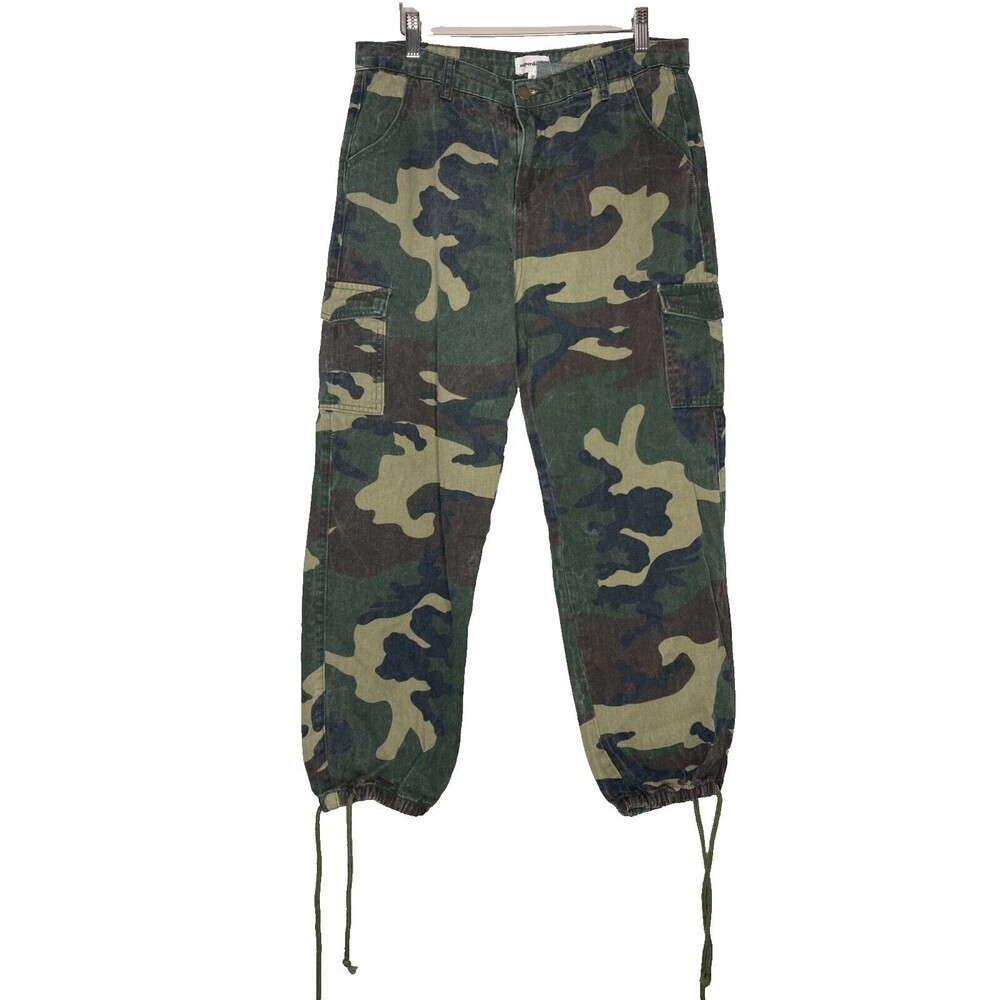 SUPERDOWN Kayla Camo Jogger Pant REVOLVE Women Size 30 *MENDED* Tie Leg Openings